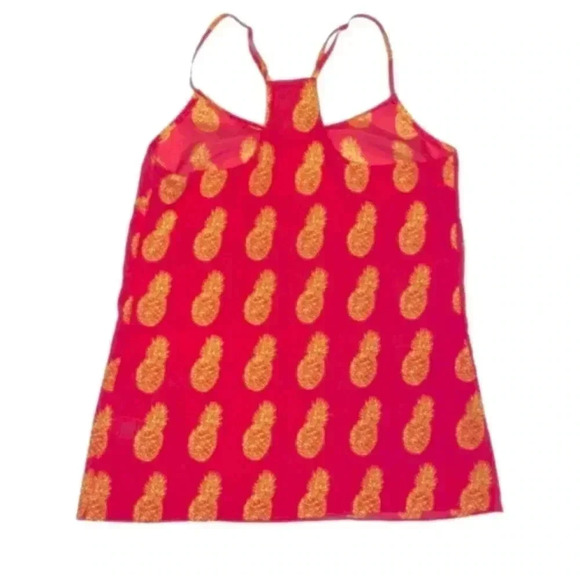 J.Crew Factory Hot Pink Racerback Pineapple Tank - Picture 1 of 6